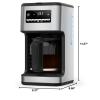 imageCOWSAR 14Cup Coffee Maker 24Hour Programmable Coffee Brewer Keep Warm Drip Free Washable Filter Stainless Steel Silver