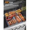 imageCOWSAR 4Burner BBQ Propane Gas Grill 44000 BTU Stainless Steel Barbecue Grill with Side Table 10000 BTU Side Burner 4 Casters Easy Mobility Ideal for Outdoor Patio Garden Picnic Backyard Cooking