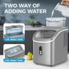imageCOWSAR Countertop Ice Cube Maker 30LBS24H Portable Ice Machine with Top External Water Tank SelfCleaning Function 16 Pcs Ice Cube13 Mins Ice Scoop and Basket Perfect for Home Office BlackGrey