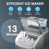 imageCOWSAR Countertop Ice Cube Maker 30LBS24H Portable Ice Machine with Top External Water Tank SelfCleaning Function 16 Pcs Ice Cube13 Mins Ice Scoop and Basket Perfect for Home Office BlackGrey