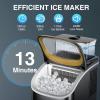 imageCOWSAR Countertop Ice Cube Maker 30LBS24H Portable Ice Machine with Top External Water Tank SelfCleaning Function 16 Pcs Ice Cube13 Mins Ice Scoop and Basket Perfect for Home Office BlackBlack