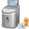 imageCOWSAR Countertop Ice Cube Maker 30LBS24H Portable Ice Machine with Top External Water Tank SelfCleaning Function 16 Pcs Ice Cube13 Mins Ice Scoop and Basket Perfect for Home Office BlackGrey