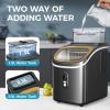 imageCOWSAR Countertop Ice Cube Maker 30LBS24H Portable Ice Machine with Top External Water Tank SelfCleaning Function 16 Pcs Ice Cube13 Mins Ice Scoop and Basket Perfect for Home Office BlackBlack