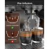 imageCOWSAR Espresso Machine 15 Bar SemiAutomatic Espresso Maker with Bean Grinder and Milk Frother Steam Wand 75 oz Removable Water Tank for Cappuccino Latte Stainless Steel normal CM8050