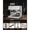 imageCOWSAR Espresso Machine 15 Bar SemiAutomatic Espresso Maker with Bean Grinder and Milk Frother Steam Wand 75 oz Removable Water Tank for Cappuccino Latte Stainless Steel normal CM8050