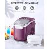 imageCOWSAR Ice Maker Countertop Portable Ice Machine with SelfCleaning 265lbs24Hrs 9 Bullet Ice Cubes in 6 Mins Ice Basket and Scoop Ideal for Home Kitchen Bar CampingPurple
