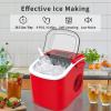 imageCOWSAR Ice Maker Countertop Portable Ice Machine with SelfCleaning 265lbs24Hrs 9 Bullet Ice Cubes in 6 Mins Ice Basket and Scoop Ideal for Home Kitchen Bar CampingDark RED