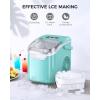 imageCOWSAR Ice Maker Countertop Portable Ice Machine with SelfCleaning 265lbs24Hrs 9 Bullet Ice Cubes in 6 Mins Ice Basket and Scoop Ideal for Home Kitchen Bar CampingLight Green