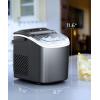 imageCOWSAR Ice Maker Countertop Stainless Steel Portable Ice Maker Machine with SelfCleaning 265lbs24Hrs 6 Mins9 Pcs Bullet Ice Perfectly for Home Use GiftStainless Steel Black