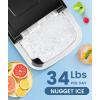 imageCOWSAR Nugget Ice Makers Countertop Pebble Ice Maker Machine with Soft Chewable Ice 34Lbs24H SelfCleaning OneClick Operation Pellet Ice Maker Countertop for HomeKitchenRVCampingBlack