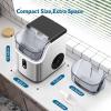 imageCOWSAR Nugget Ice Makers Countertop Soft Chewable Pellet Ice Machine with AutoCleaning Function 35Lbs24H Portable Ice Makers for Kitchen Office HomeBlackStainless Steel Silver