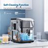 imageCOWSAR Nugget Ice Makers Countertop Soft Chewable Pellet Ice Machine with AutoCleaning Function 35Lbs24H Portable Ice Makers for Kitchen Office HomeBlackStainless Steel Black