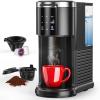 imageCOWSAR Single Serve Coffee Maker K Cup Coffee Brewer for Capsule and Ground Coffee Capsule Coffee Machine with 40 Oz Water Tank InstantHeat 5 Brew Sizes Up To 14 Oz BlackCoffee Maker