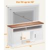 imageCowsar 60quot Fireplace TV Stand Mantel Wood Surround Firebox Freestanding Fireplace Heater Adjustable Led Flame Remote Control 750W1500W White