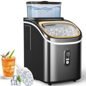 imageCOWSAR Countertop Ice Cube Maker 30LBS24H Portable Ice Machine with Top External Water Tank SelfCleaning Function 16 Pcs Ice Cube13 Mins Ice Scoop and Basket Perfect for Home Office BlackBlack