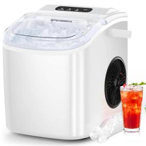 imageCOWSAR Ice Maker Countertop Portable Ice Machine with SelfCleaning 265lbs24Hrs 9 Bullet Ice Cubes in 6 Mins Ice Basket and Scoop Ideal for Home Kitchen Bar CampingWhite