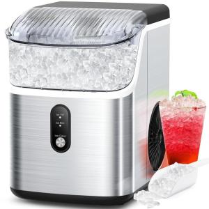 imageCOWSAR Nugget Ice Makers Countertop Soft Chewable Crushed Ice Maker Machine Portable Pebble Ice Maker Countertop 34LbsDay SelfCleaning OneButton Operation Ice Machine for Home Kitchen Party