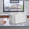imageCOWSAR 11 Quart Ice Cream Maker Machine with Builtin Compressor Fully Automatic No Prefreezing 2 Buttons Control 1 Hour Keepcooling Easy to Clean