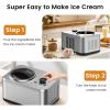 imageCOWSAR 16 Quart Ice Cream Maker Machine with Builtin Compressor Fully Automatic and No Prefreezing Frozen Yogurt Keepcooling and Timer Stainless Steel