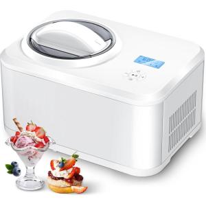imageCOWSAR 15 Quart Ice Cream Maker Machine with Builtin Compressor Fully Automatic and No Prefreezing Frozen Yogurt Keepcooling and Timer